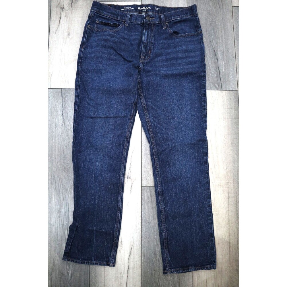 Goodfellow & Co. Straight Recto Jeans Mens Size 36X32 Blue Dark Wash Denim NEW